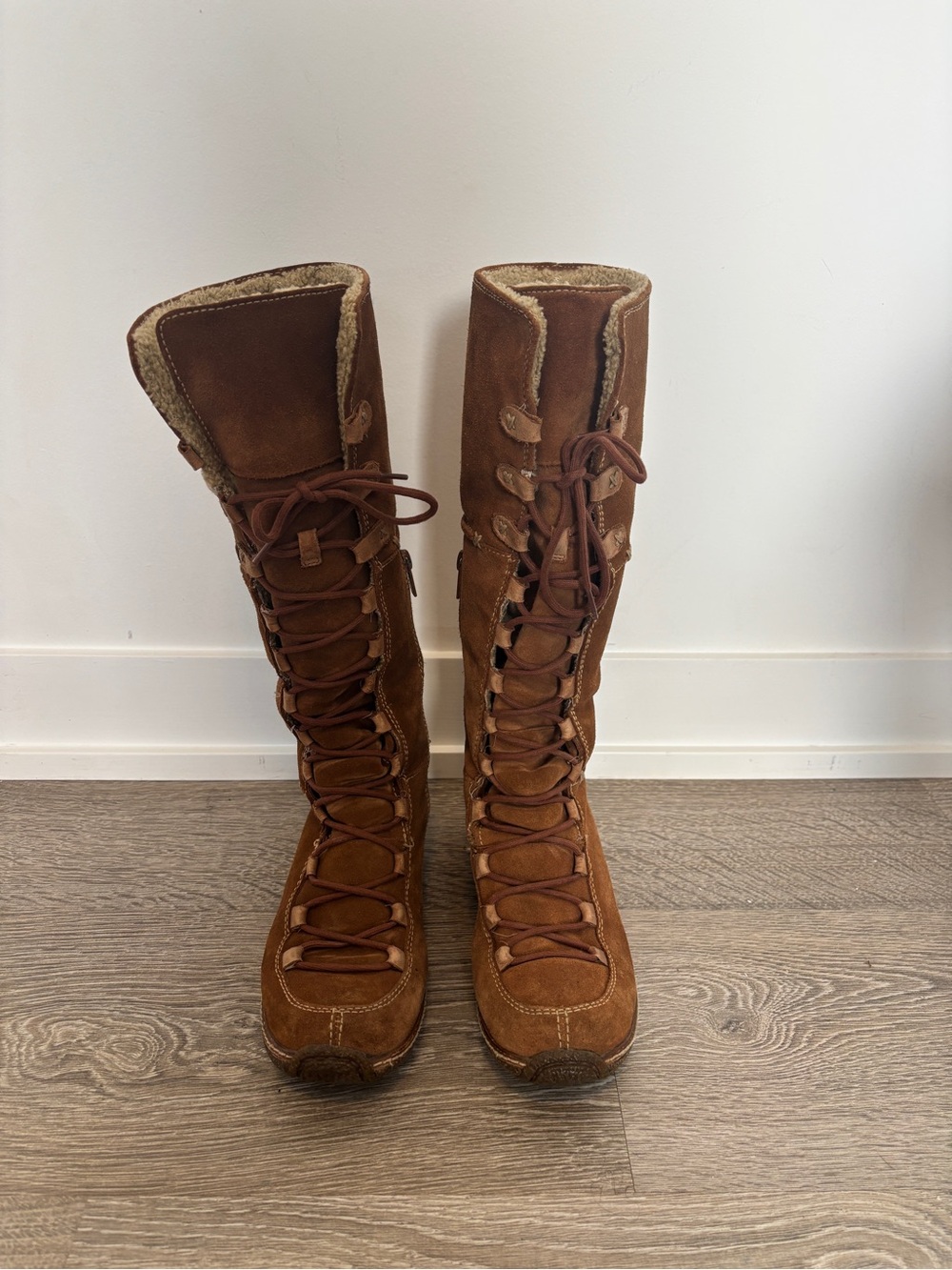 Timberland Tall Brown Lace-Up Suede Winter Boots